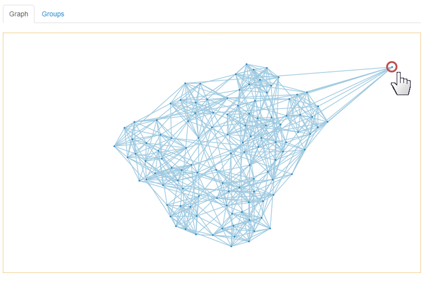 A graph being dragged in gravicom.